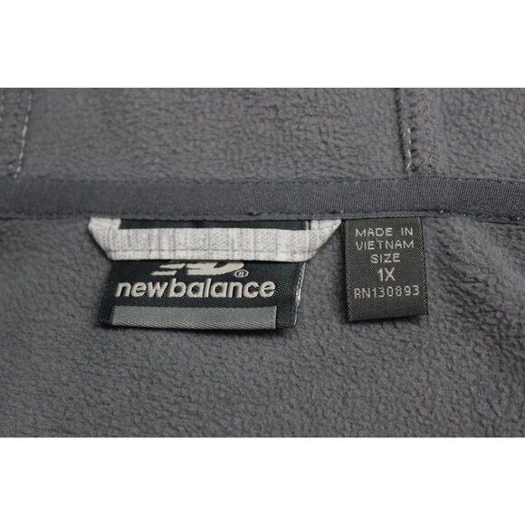 New Balance women's gray fleece lined full zip hooded softshell jacket 1X - Picture 7 of 11